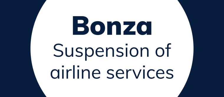 Bonza suspension of air services