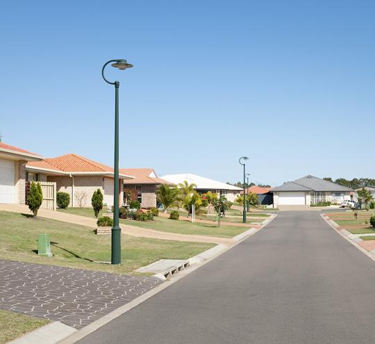 Street showing houses in a suburb.