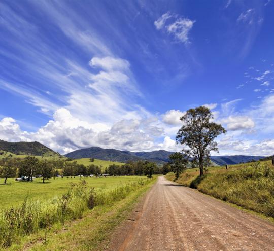 Country road in rural area.