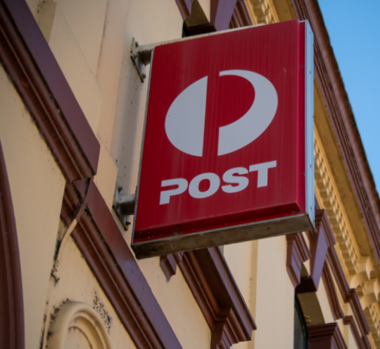 Australia Post sign outside Australia Post building.