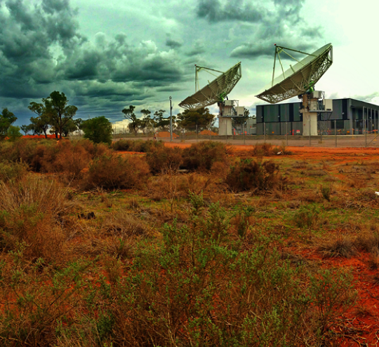 Image of facility with satellite dishes 