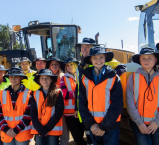 Girls in Civil program. Photo courtesy of the Armidale Regional Council. 