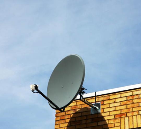 Satellite on side of building, one of the investments been made under the STAND program