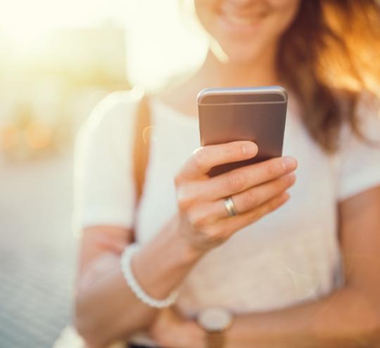 Women with mobile phone