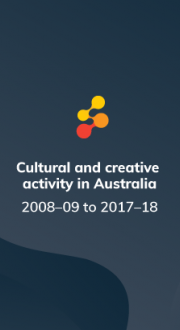 Cultural and creative activity in Australia 2008-09 to 2017-18.