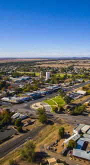 Aerial shot of Tennant Creek in the Northern Territory