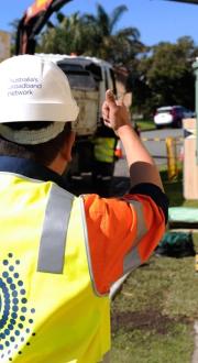 NBN workers carrying out construction tasks