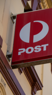 Australia Post sign outside Australia Post building.