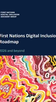 Report front page, text reads: First Nations Digital Inclusion Roadmap – 2026 and beyond