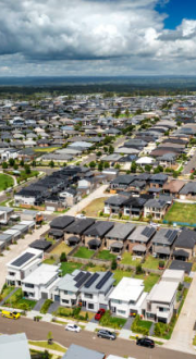 Suburb with new houses