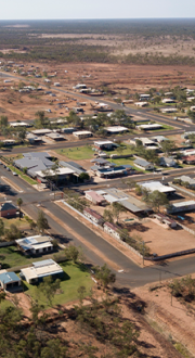 aeiral view of outback town