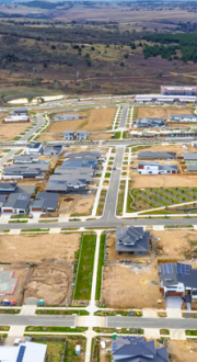 Aerial view of Denman Prospect, a suburb in Canberra, The Australian Capital Territory.