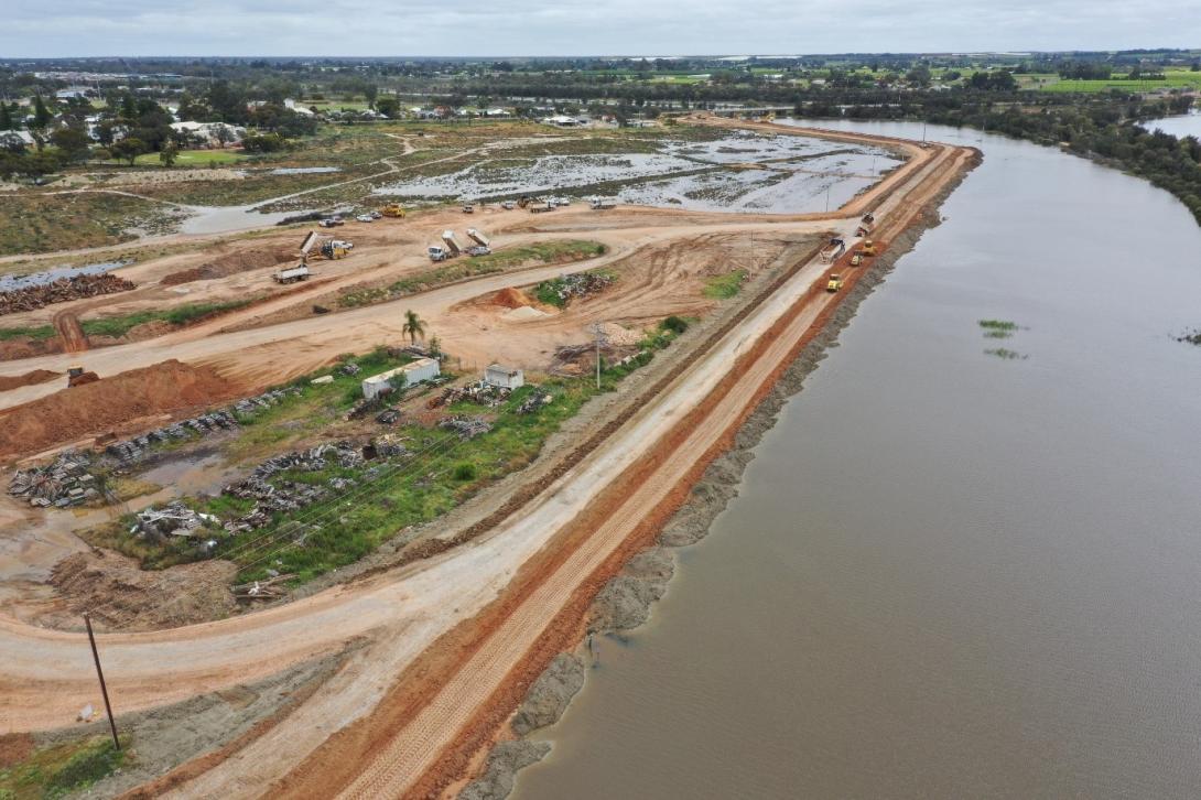 Aerial photo of flooding. Photo credit: Renmark Paringa Council, SA