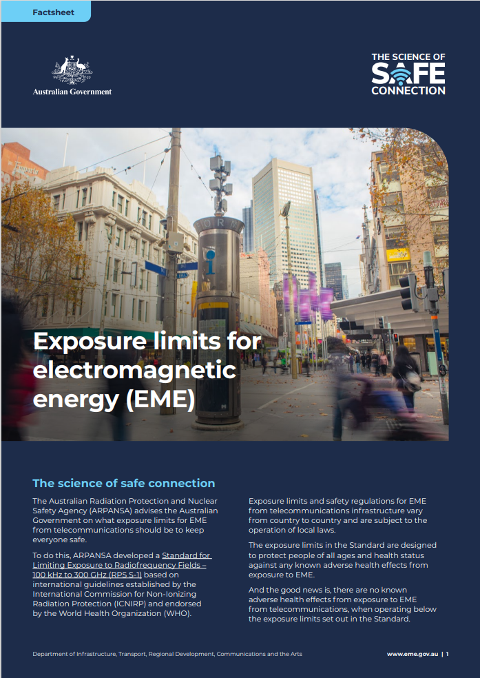 Exposure limits for EME fact sheet cover