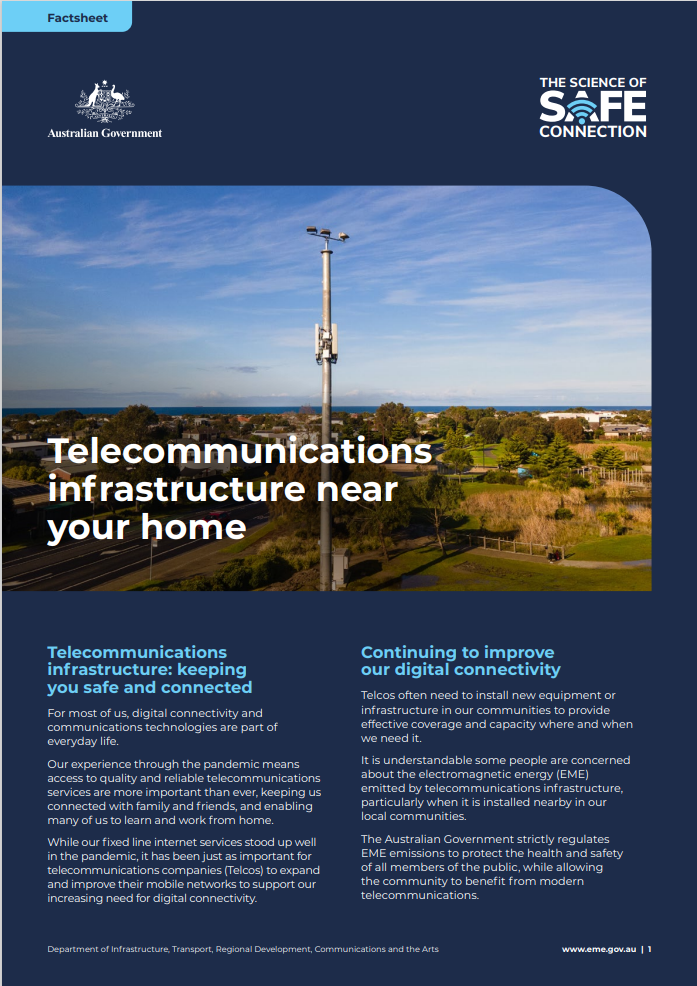 Telecommunications near your home fact sheet cover