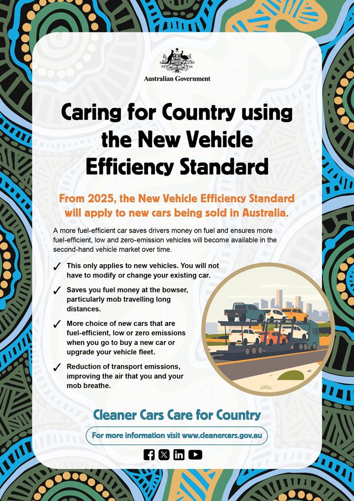 Poster with key facts and information about the New Vehicle Efficiency Standard for First Nations audience