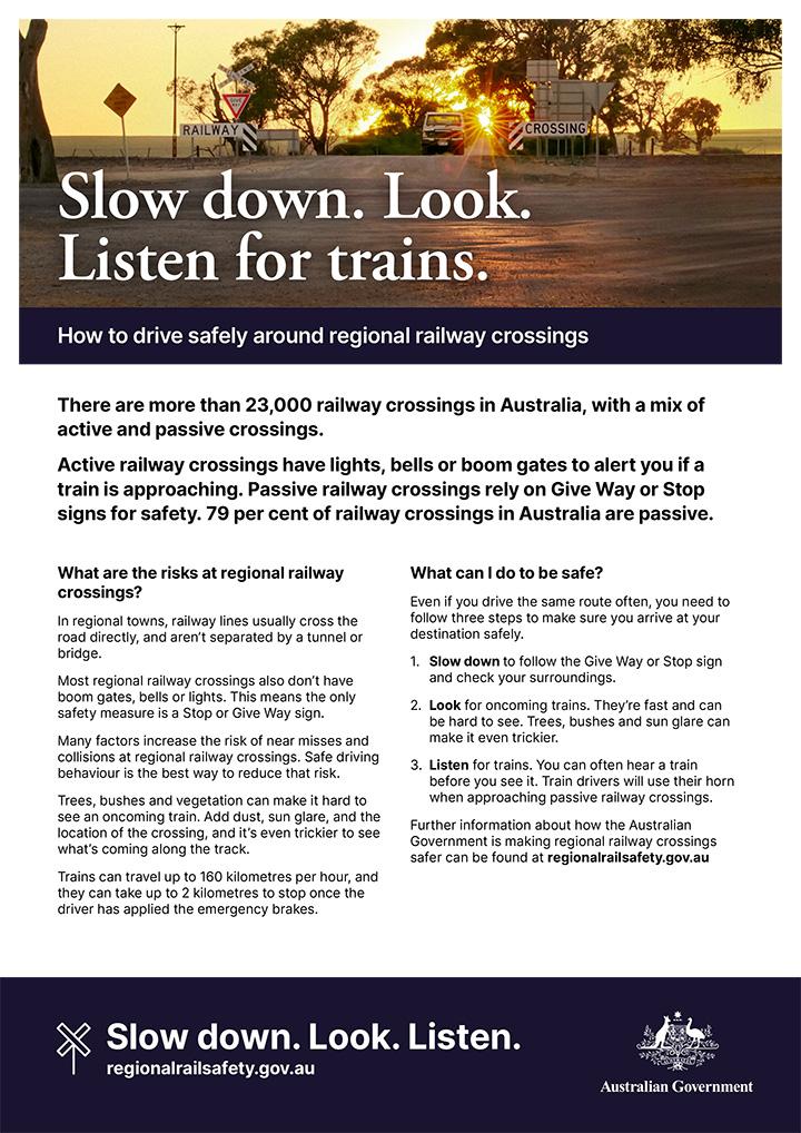 Regional Railway Crossing Safety Campaign - factsheet