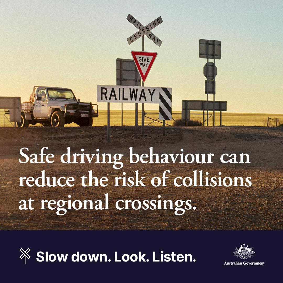 Safe driving behaviour can reduce the risk of collisions at regional crossings