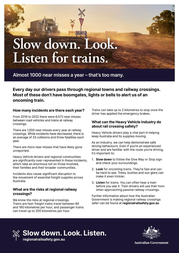 Regional Railway Crossing Safety Campaign - industry factsheet